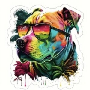 Multi-Color Pitbull Permanent Decal